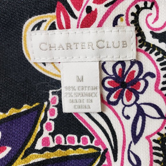 Charter Club Paisley Print Cropped Fitted Cotton Jacket M - Picture 10 of 11